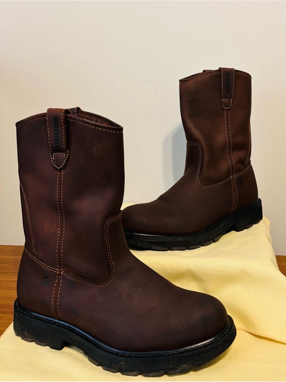 Wolverine Men Wellington Work Boots SZ 10.5 Extra Wide Width Soft Toe Near Mint
